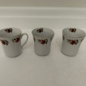 Imperial fine China made in Romania set of 3 Christmas mugs Christmas